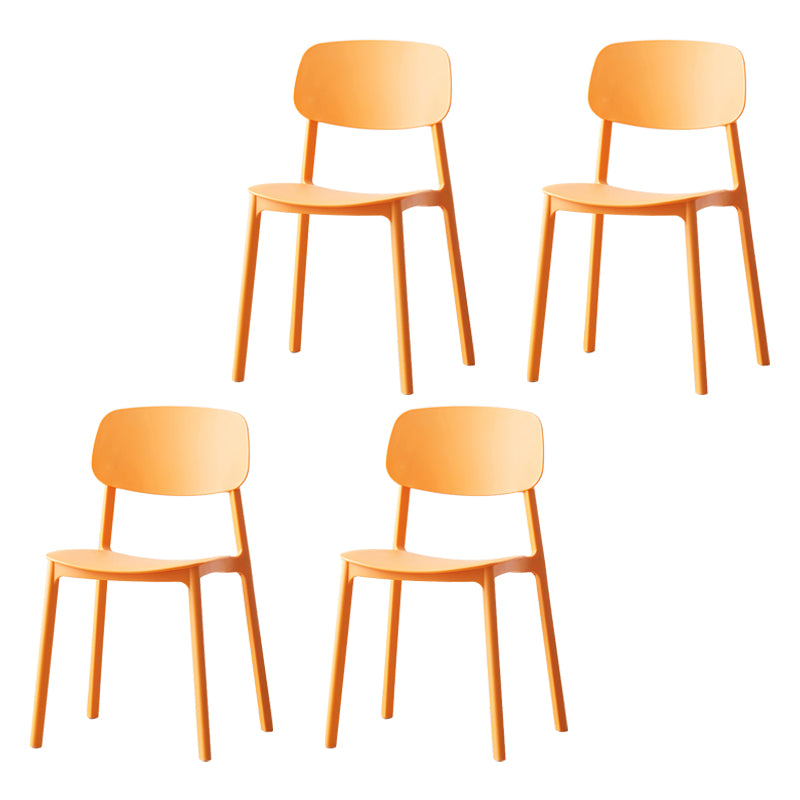 Chaises de salle à manger scandinaves sans accoudoirs Chaise d'appoint à dossier ouvert en plastique (Ensemble de 4)