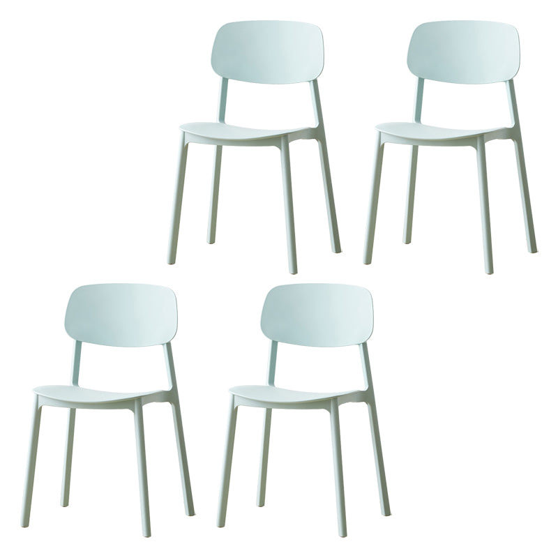 Chaises de salle à manger scandinaves sans accoudoirs Chaise d'appoint à dossier ouvert en plastique (Ensemble de 4)
