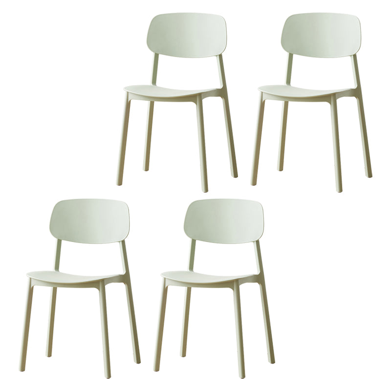 Chaises de salle à manger scandinaves sans accoudoirs Chaise d'appoint à dossier ouvert en plastique (Ensemble de 4)