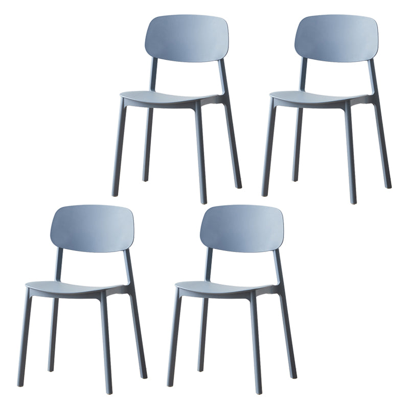 Chaises de salle à manger scandinaves sans accoudoirs Chaise d'appoint à dossier ouvert en plastique (Ensemble de 4)