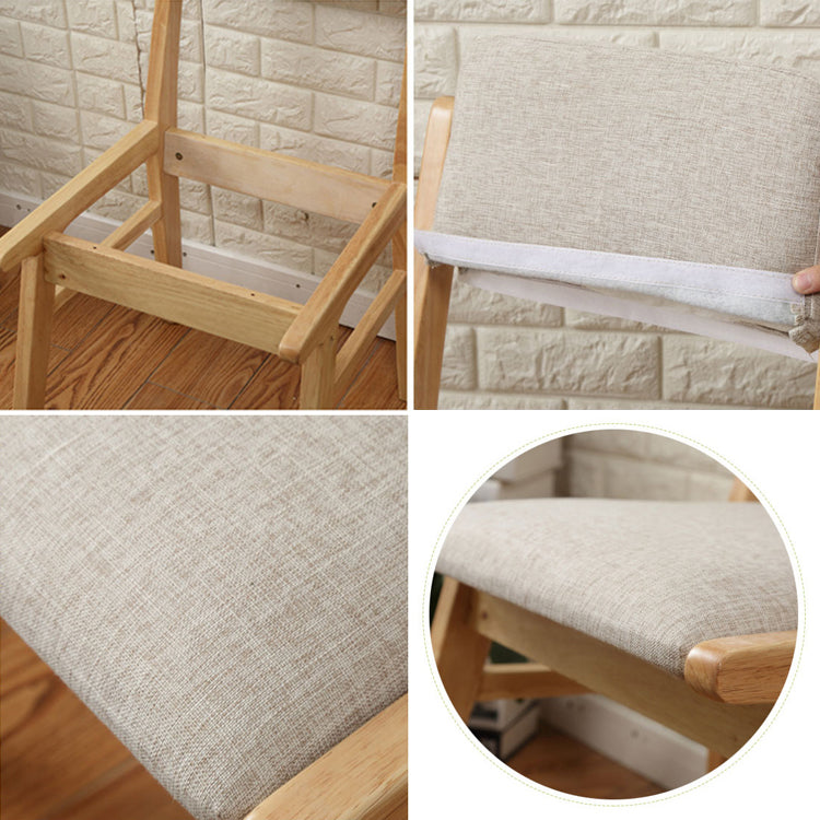 Silla de comedor sin brazos de madera, silla lateral de comedor tapizada con espalda abierta