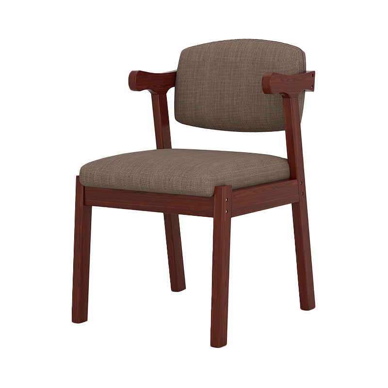 Silla de comedor moderna para interiores y exteriores, sillón de comedor individual de madera con respaldo abierto