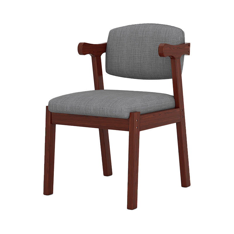 Silla de comedor moderna para interiores y exteriores, sillón de comedor individual de madera con respaldo abierto