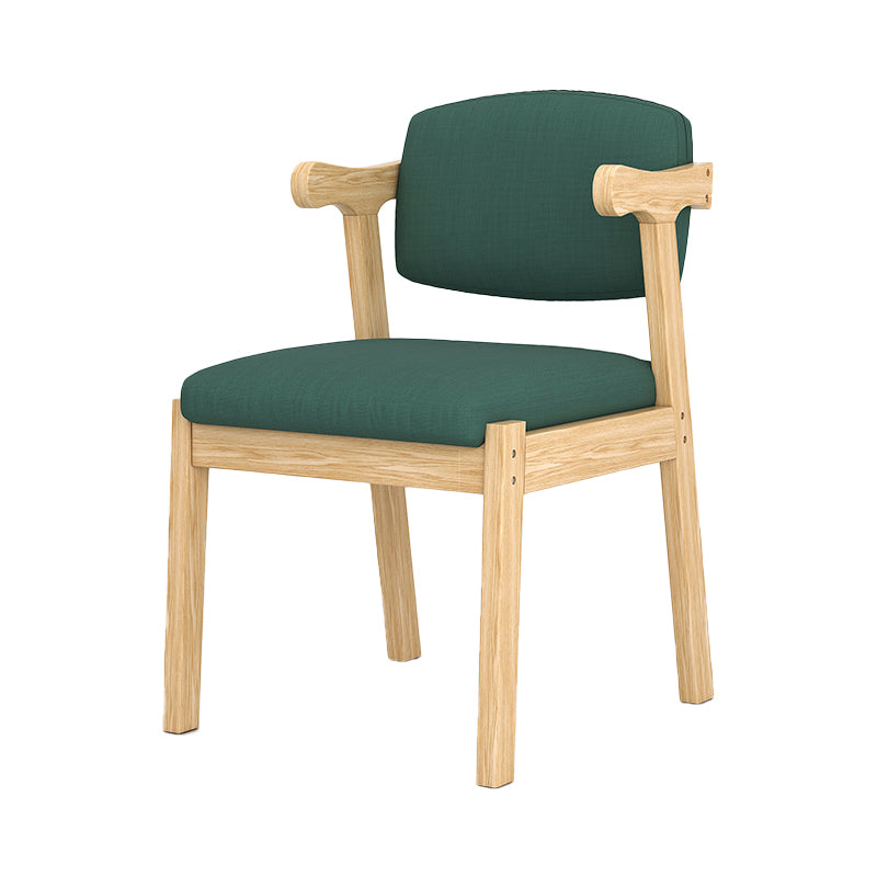 Silla de comedor moderna para interiores y exteriores, sillón de comedor individual de madera con respaldo abierto
