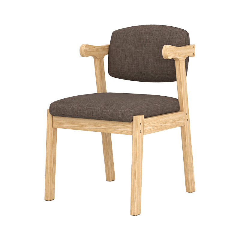 Silla de comedor moderna para interiores y exteriores, sillón de comedor individual de madera con respaldo abierto