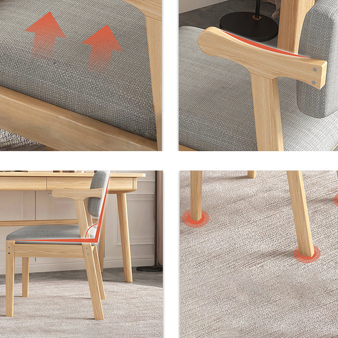 Silla de comedor moderna para interiores y exteriores, sillón de comedor individual de madera con respaldo abierto