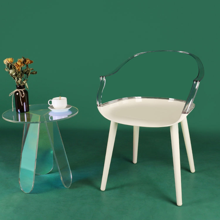 Scandinavian Style Plastic Chair Kitchen Solid Back Single Dining Arm Chair