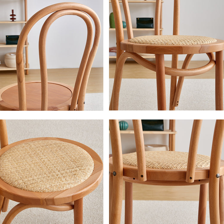 Silla de madera de haya maciza contemporánea, sillas de comedor de cocina con parte trasera Windsor