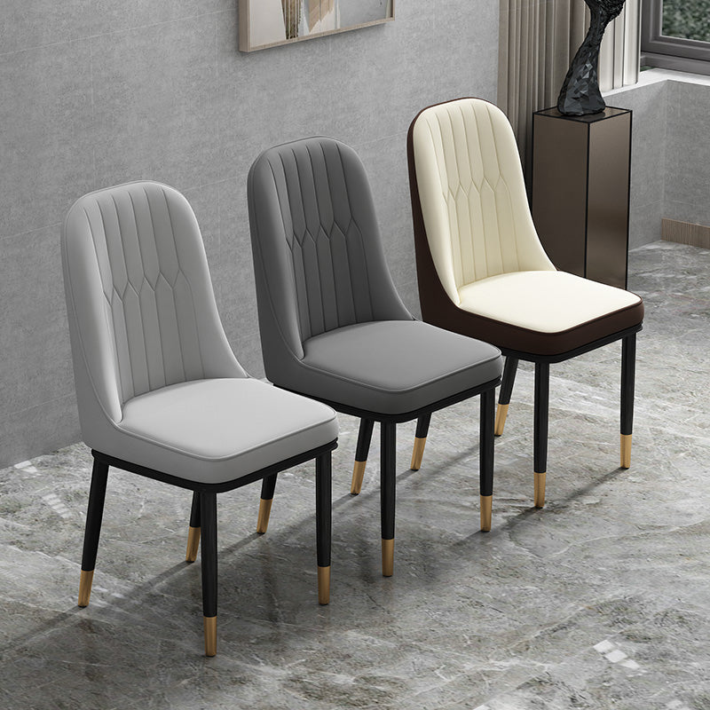 Ensemble de chaises en métal de style scandinave, chaises latérales de cuisine à dossier solide