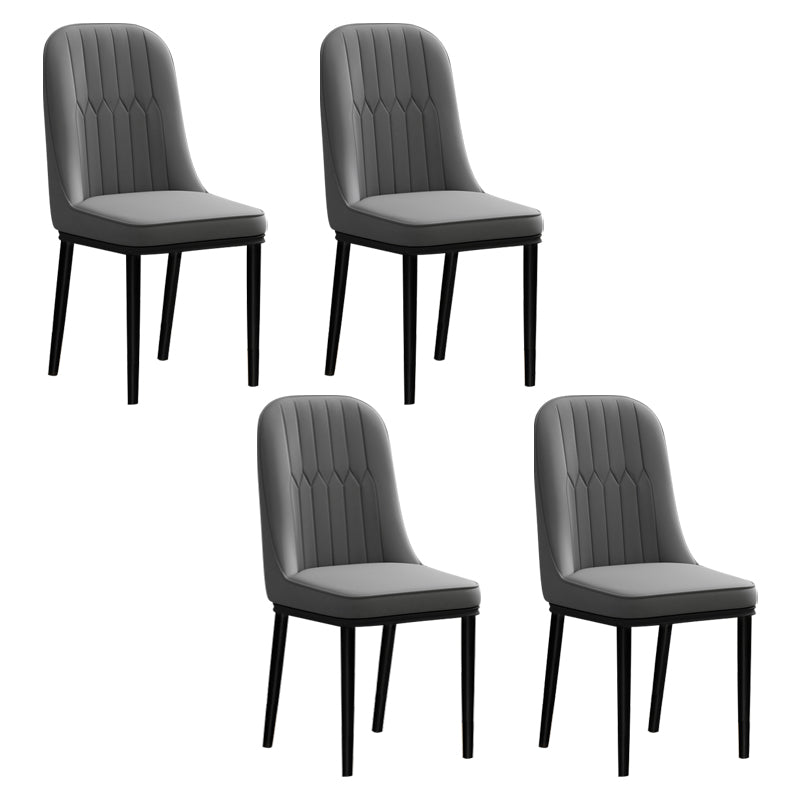 Ensemble de chaises en métal de style scandinave, chaises latérales de cuisine à dossier solide
