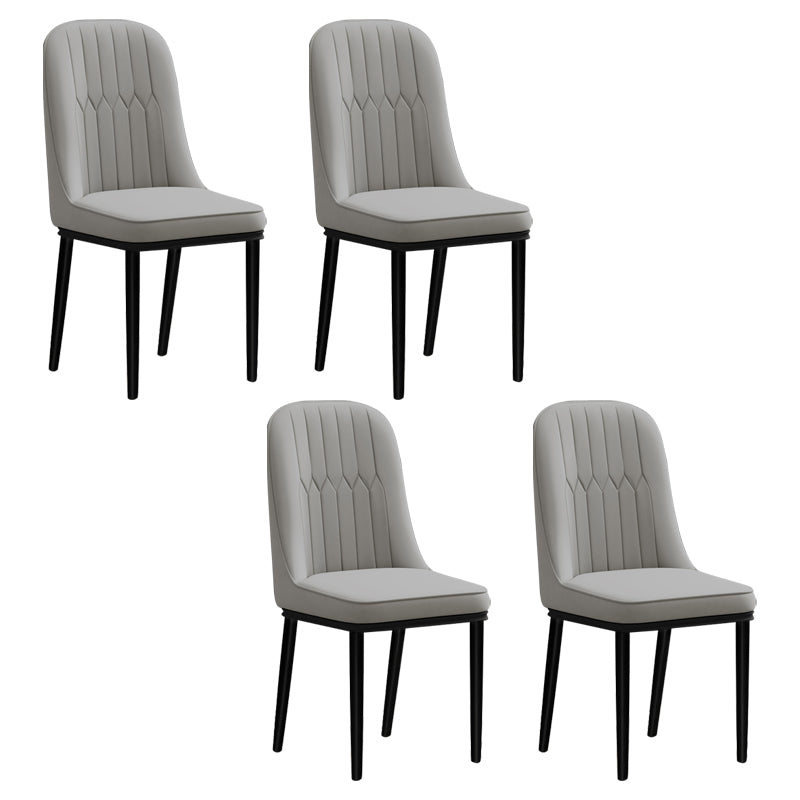 Ensemble de chaises en métal de style scandinave, chaises latérales de cuisine à dossier solide