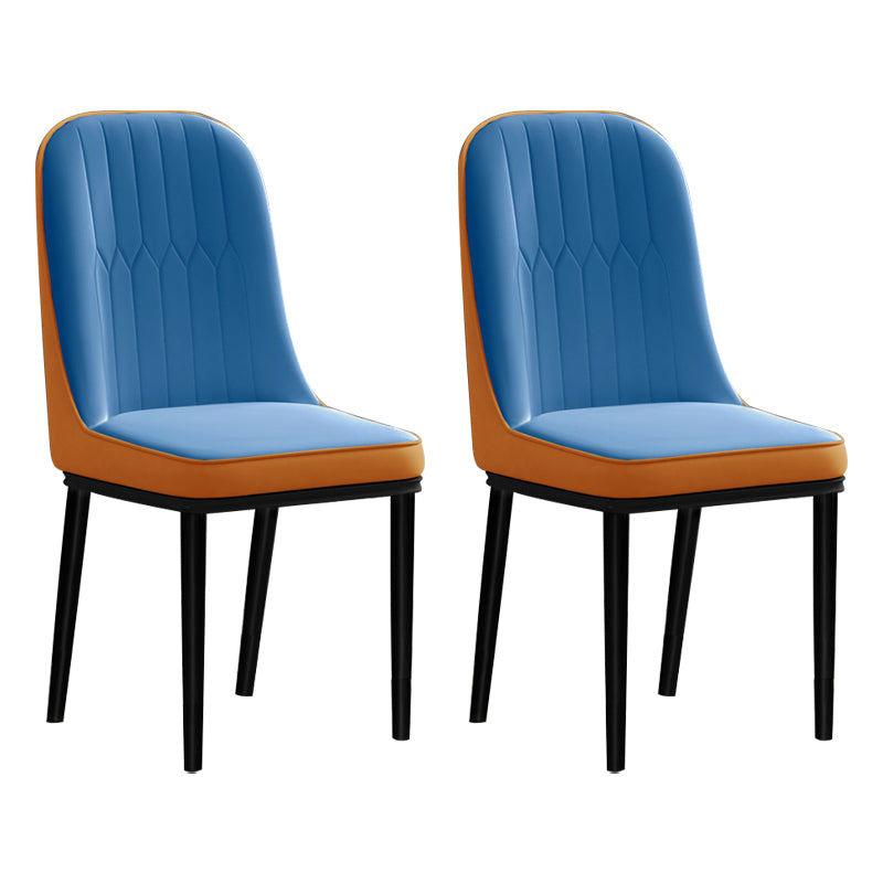 Ensemble de chaises en métal de style scandinave, chaises latérales de cuisine à dossier solide