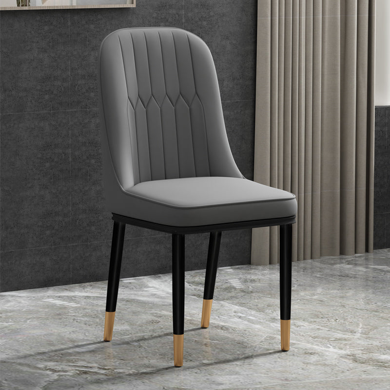 Ensemble de chaises en métal de style scandinave, chaises latérales de cuisine à dossier solide