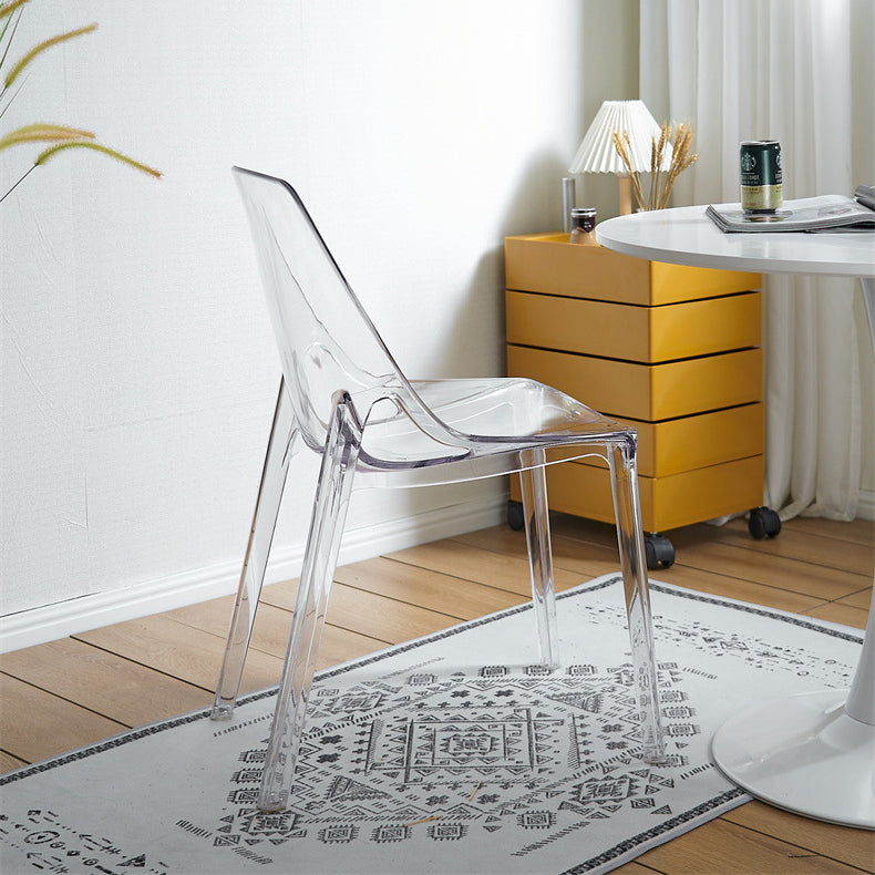 Silla de plástico de estilo escandinavo, respaldo sólido de cocina, sillas laterales de comedor