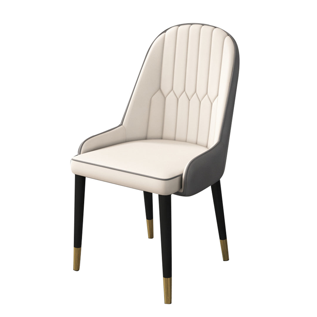 Inicio Sillón escandinavo Silla de comedor tapizada con respaldo Parsons de metal