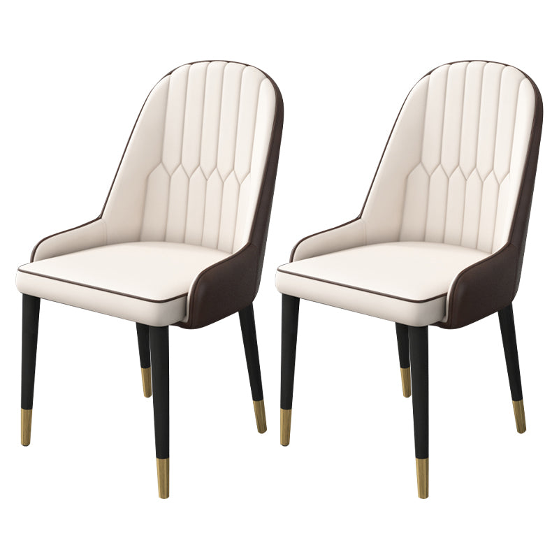 Inicio Sillón escandinavo Silla de comedor tapizada con respaldo Parsons de metal