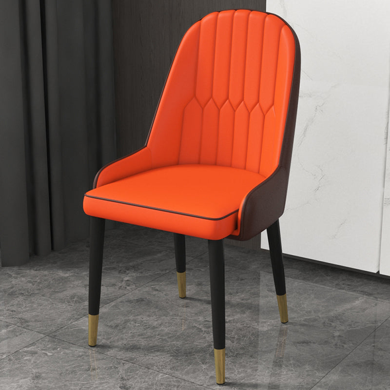 Inicio Sillón escandinavo Silla de comedor tapizada con respaldo Parsons de metal