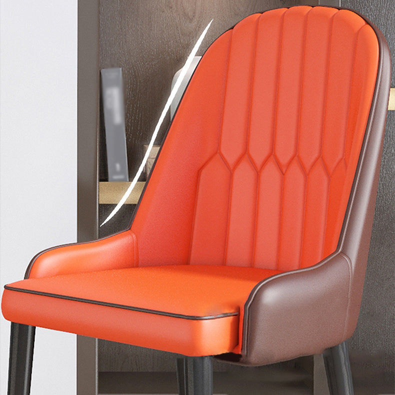 Inicio Sillón escandinavo Silla de comedor tapizada con respaldo Parsons de metal
