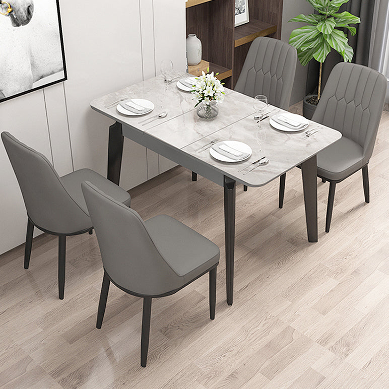 Inicio Sillón escandinavo Silla de comedor tapizada con respaldo Parsons de metal