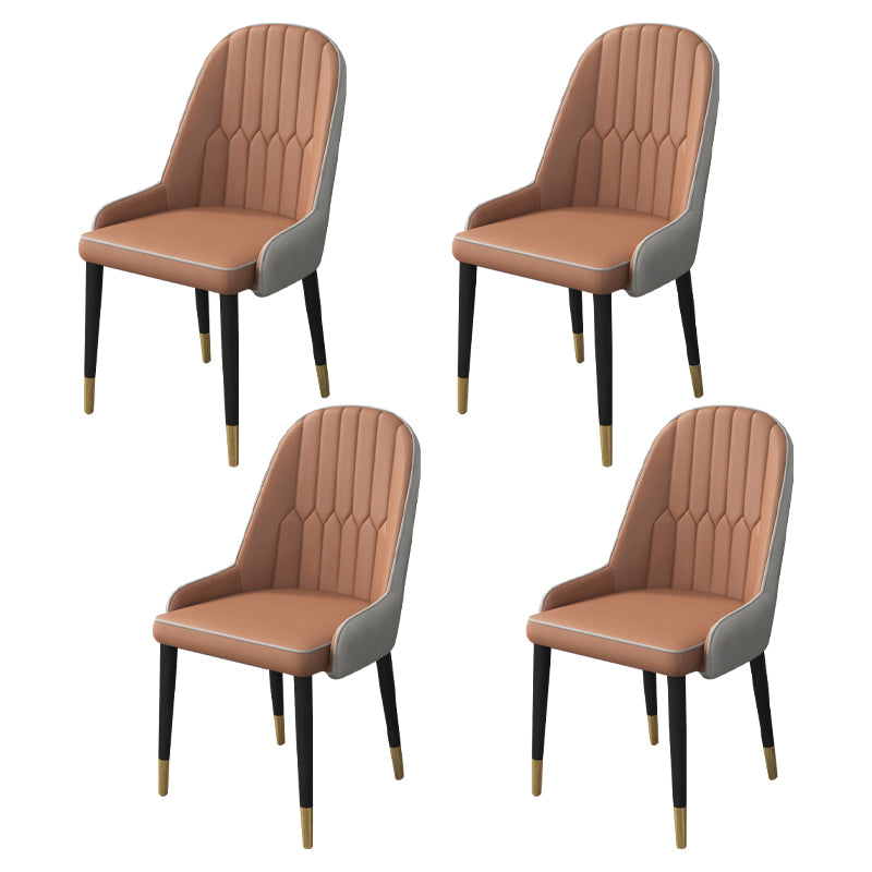 Inicio Sillón escandinavo Silla de comedor tapizada con respaldo Parsons de metal