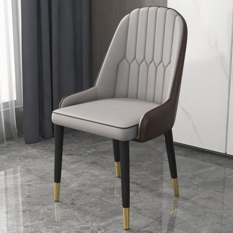 Inicio Sillón escandinavo Silla de comedor tapizada con respaldo Parsons de metal