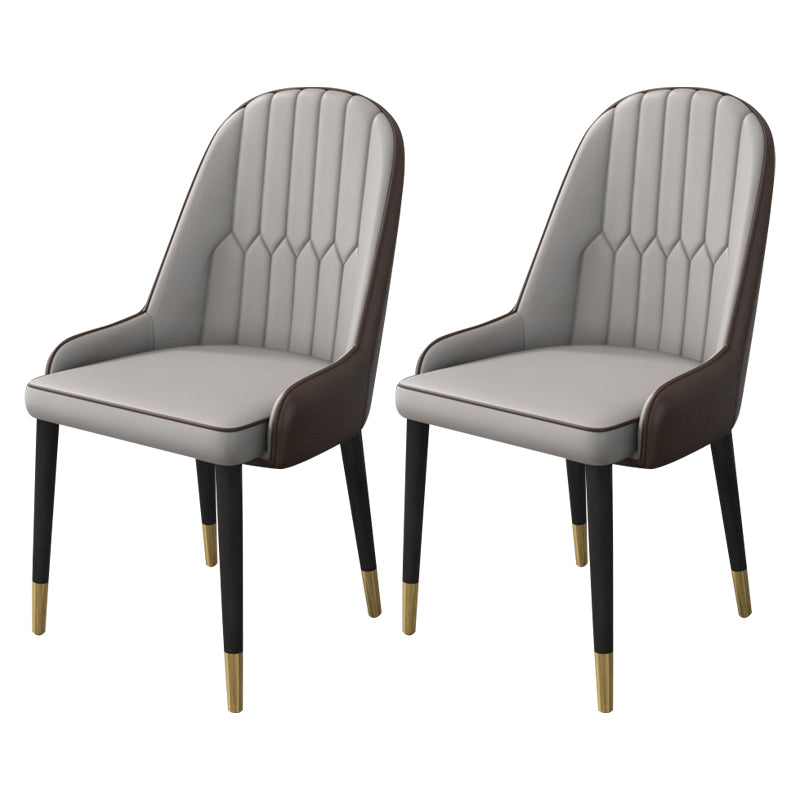 Inicio Sillón escandinavo Silla de comedor tapizada con respaldo Parsons de metal