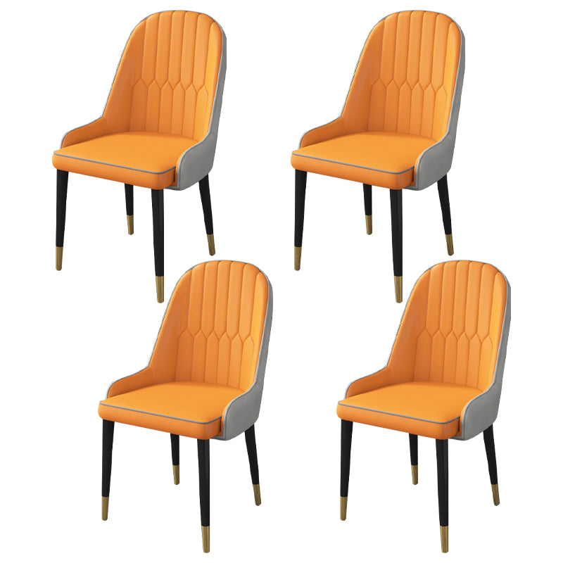 Inicio Sillón escandinavo Silla de comedor tapizada con respaldo Parsons de metal