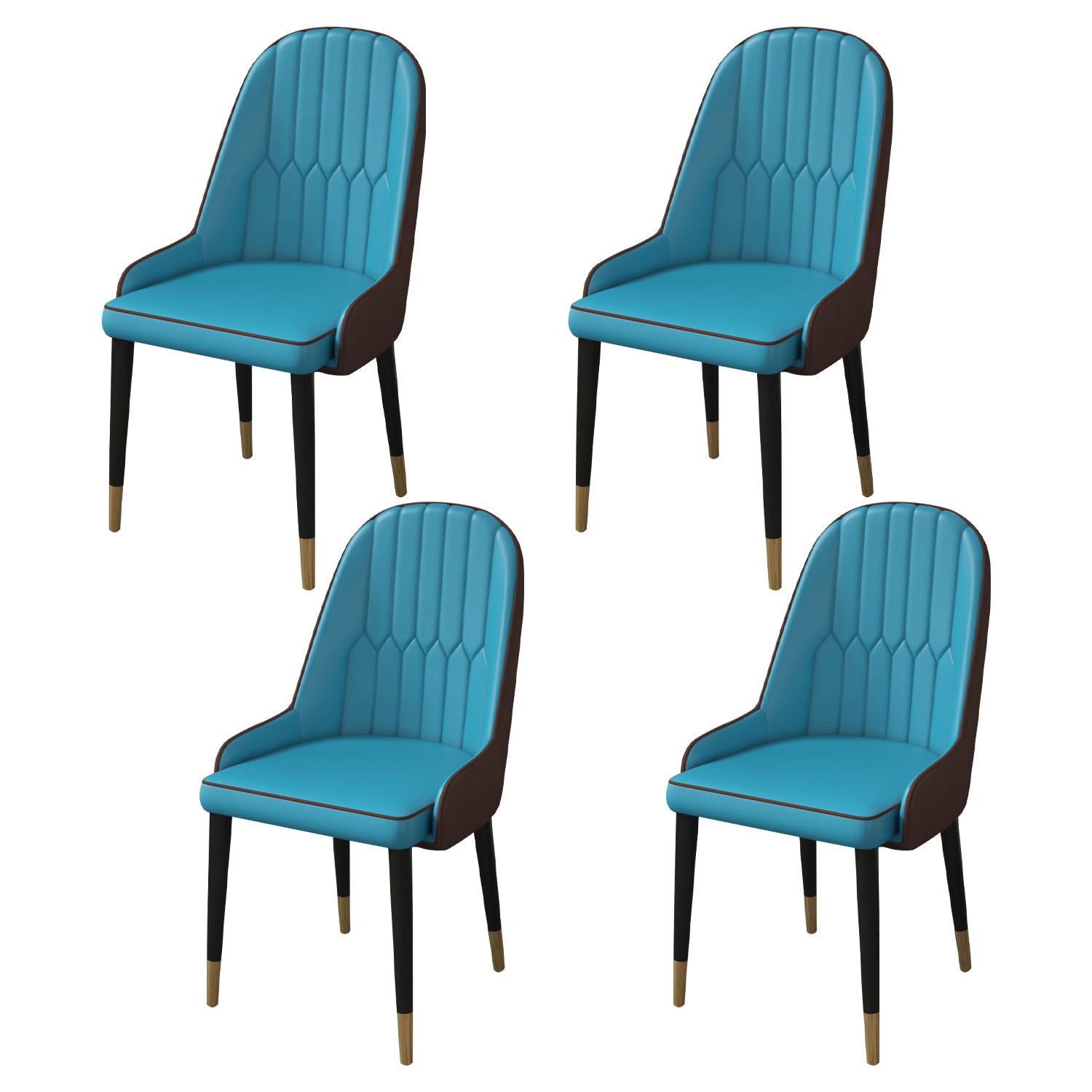 Inicio Sillón escandinavo Silla de comedor tapizada con respaldo Parsons de metal