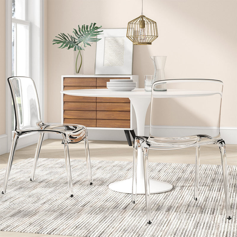 Ensemble de chaises en plastique de style scandinave, chaises de cuisine à dossier solide