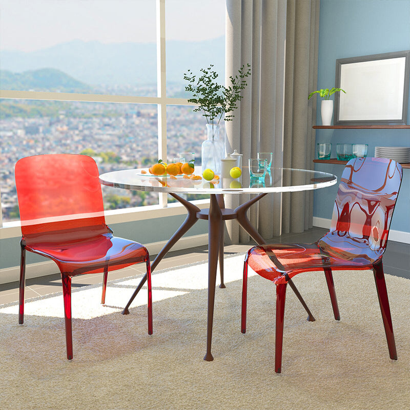 Ensemble de chaises en plastique de style scandinave, chaises de cuisine à dossier solide