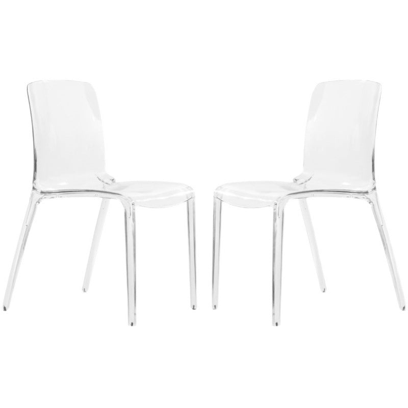 Ensemble de chaises en plastique de style scandinave, chaises de cuisine à dossier solide