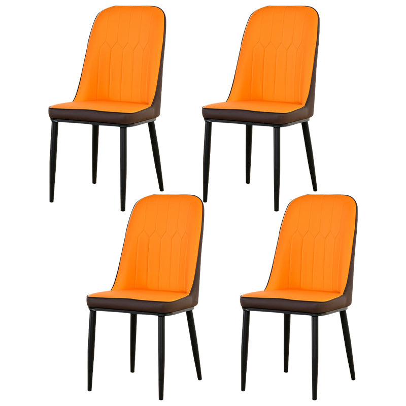 Ensemble de chaises scandinaves en métal, chaise d'appoint de cuisine à dossier solide (Ensemble de 4)