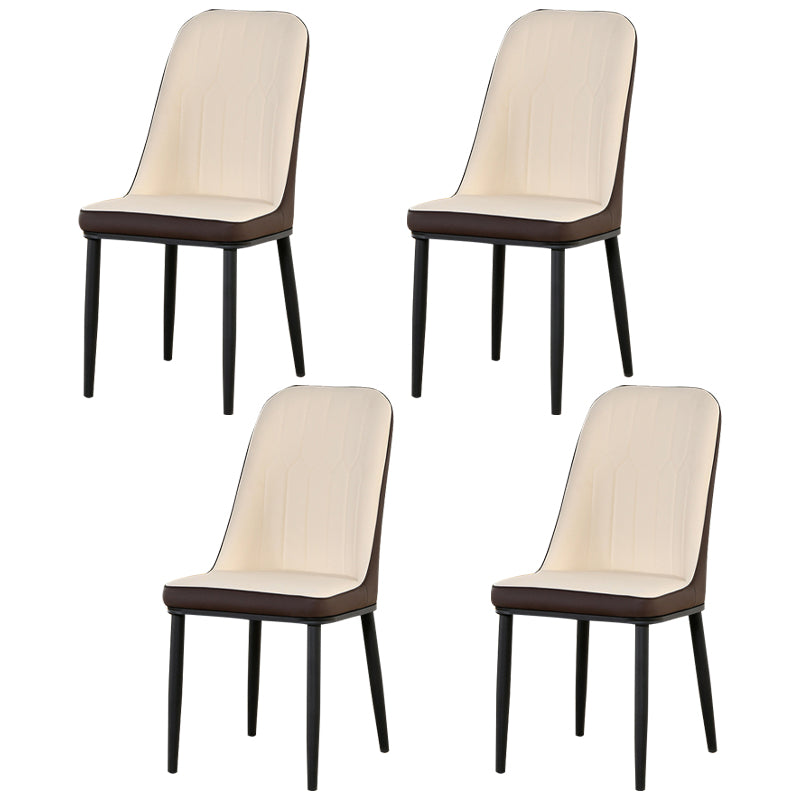 Ensemble de chaises scandinaves en métal, chaise d'appoint de cuisine à dossier solide (Ensemble de 4)