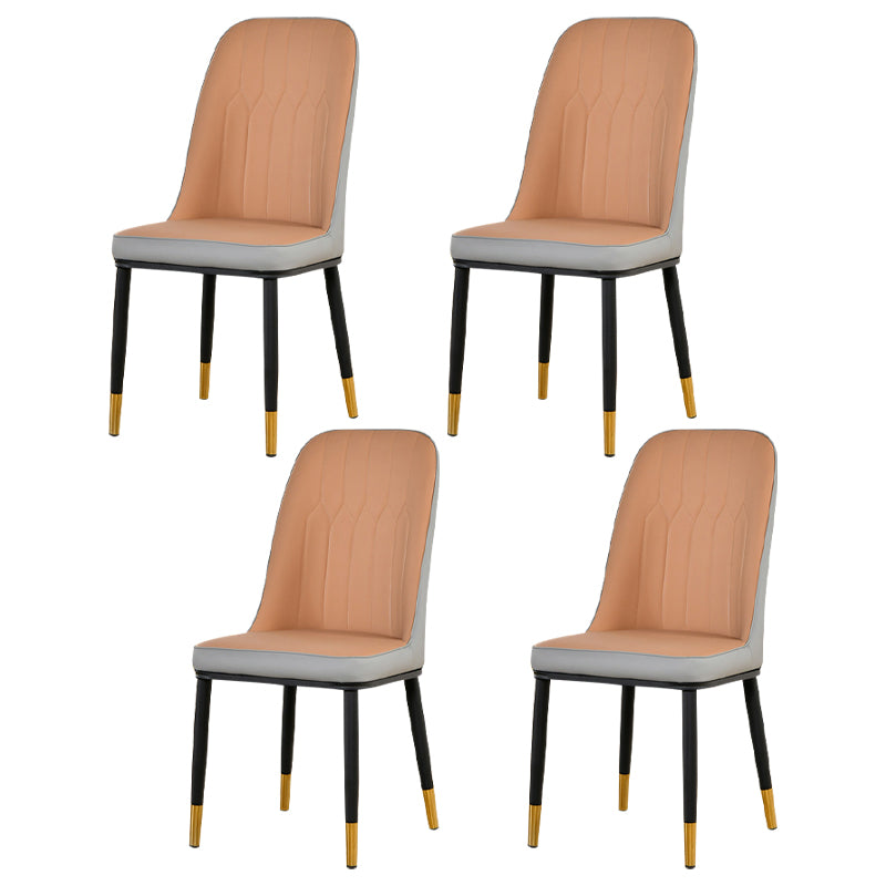 Ensemble de chaises scandinaves en métal, chaise d'appoint de cuisine à dossier solide (Ensemble de 4)