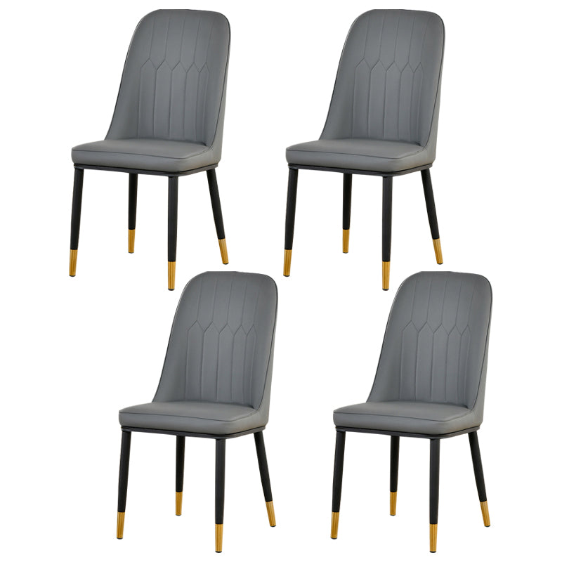 Ensemble de chaises scandinaves en métal, chaise d'appoint de cuisine à dossier solide (Ensemble de 4)