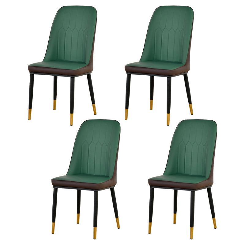 Ensemble de chaises scandinaves en métal, chaise d'appoint de cuisine à dossier solide (Ensemble de 4)
