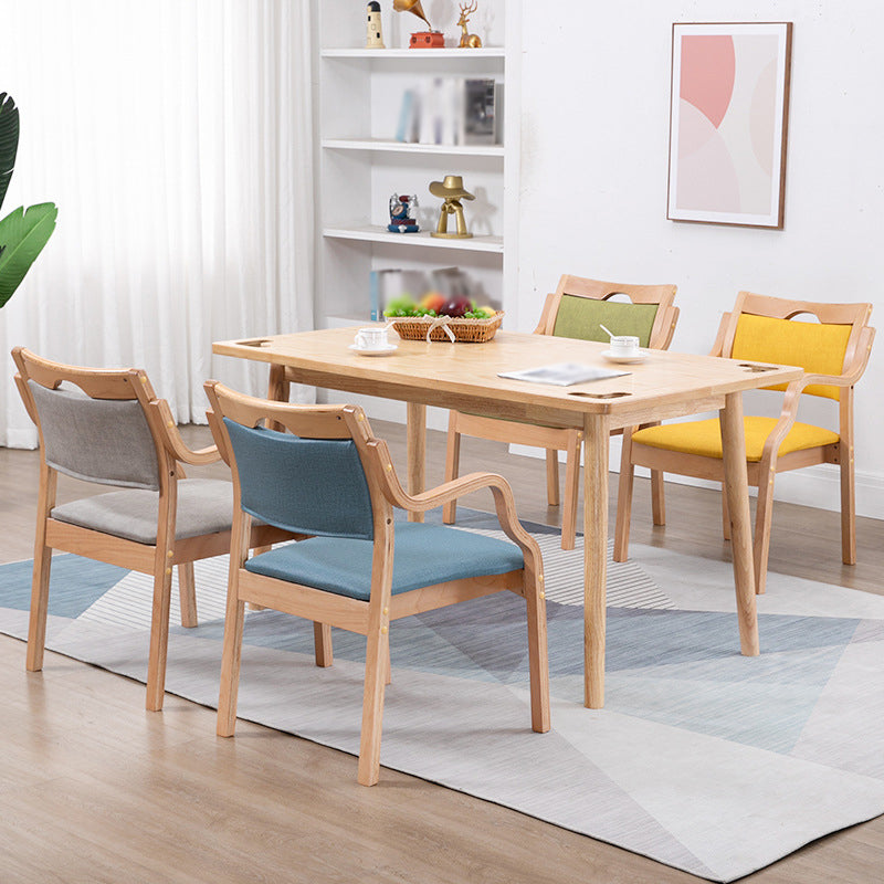 Sillas de madera maciza de estilo contemporáneo, juego de sillones de comedor con respaldo abierto para cocina