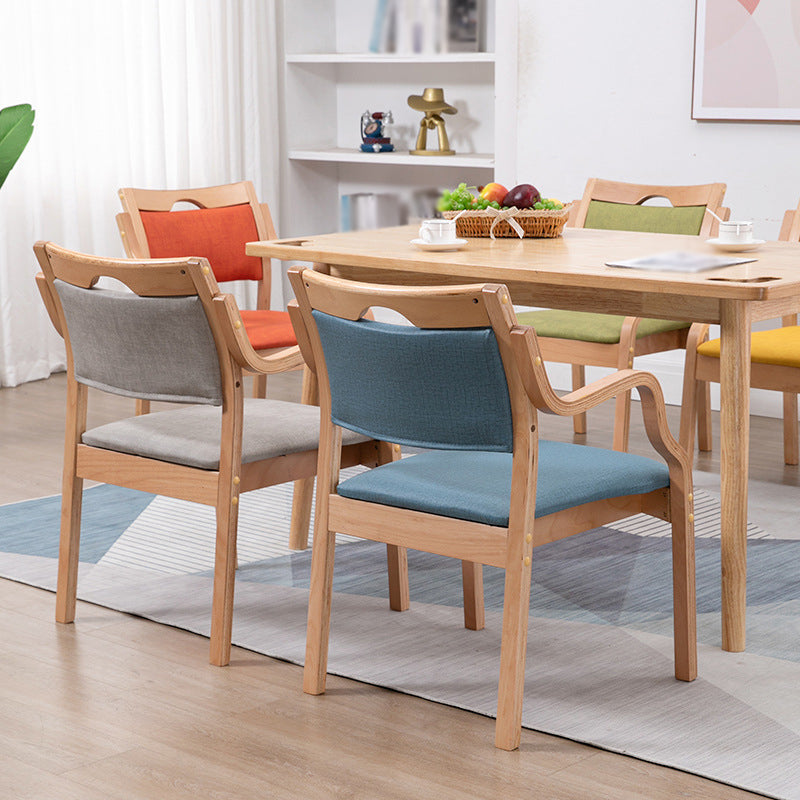 Sillas de madera maciza de estilo contemporáneo, juego de sillones de comedor con respaldo abierto para cocina