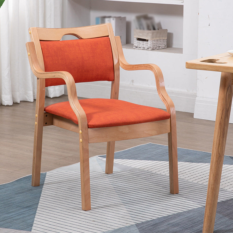 Sillas de madera maciza de estilo contemporáneo, juego de sillones de comedor con respaldo abierto para cocina