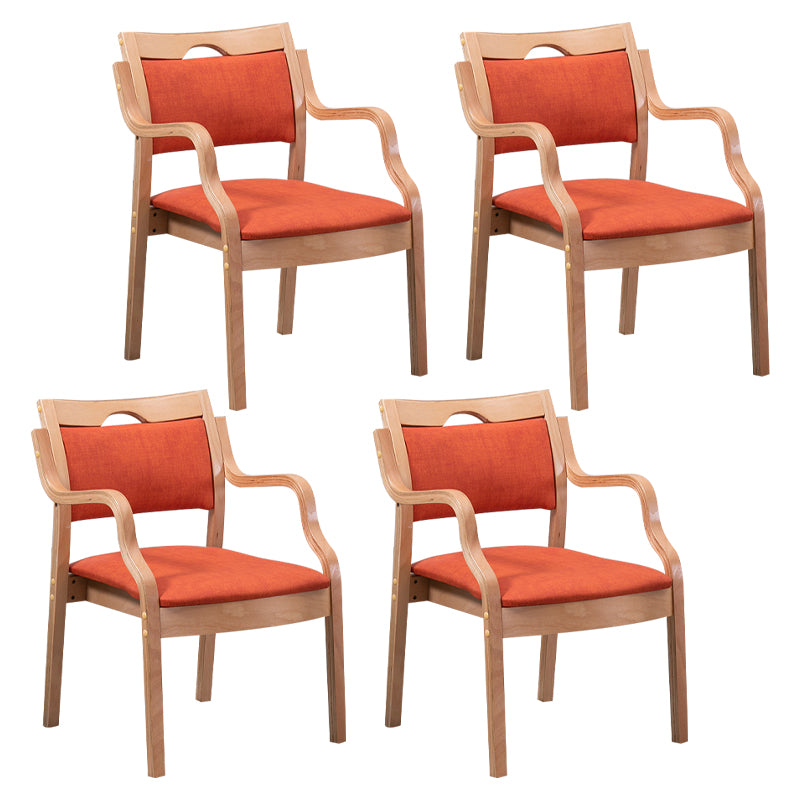 Sillas de madera maciza de estilo contemporáneo, juego de sillones de comedor con respaldo abierto para cocina
