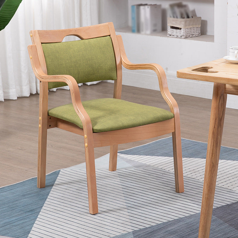 Sillas de madera maciza de estilo contemporáneo, juego de sillones de comedor con respaldo abierto para cocina