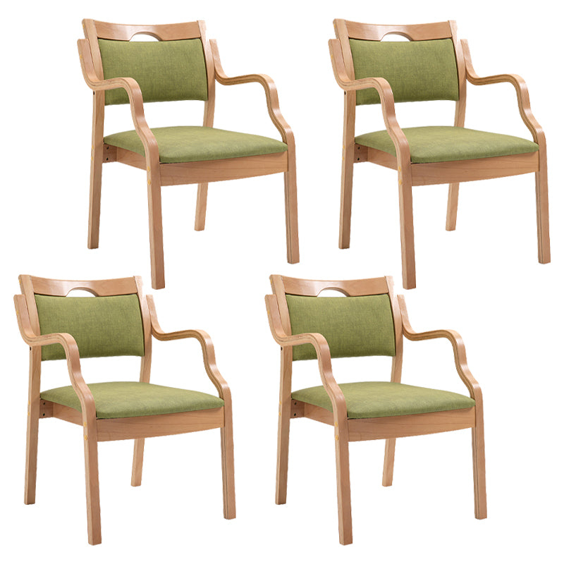 Sillas de madera maciza de estilo contemporáneo, juego de sillones de comedor con respaldo abierto para cocina