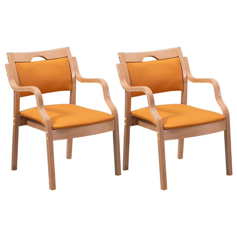 Sillas de madera maciza de estilo contemporáneo, juego de sillones de comedor con respaldo abierto para cocina