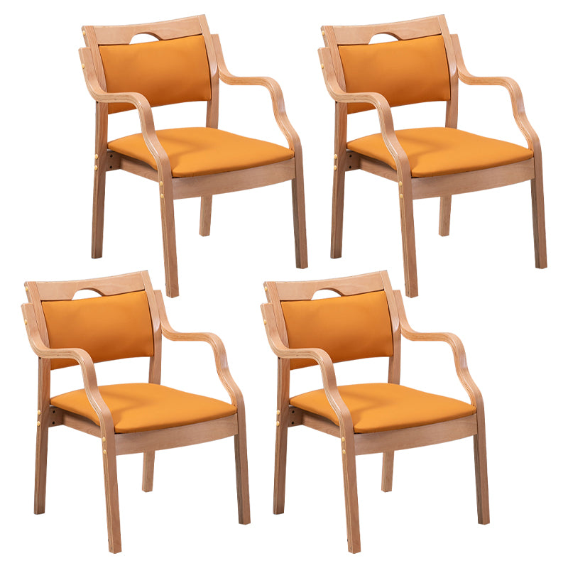 Sillas de madera maciza de estilo contemporáneo, juego de sillones de comedor con respaldo abierto para cocina