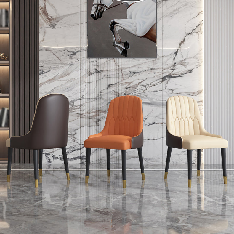 Chaises de salle à manger de style glamour nordique, chaise d'appoint avec accoudoirs en métal pour cuisine (Ensemble de 2)