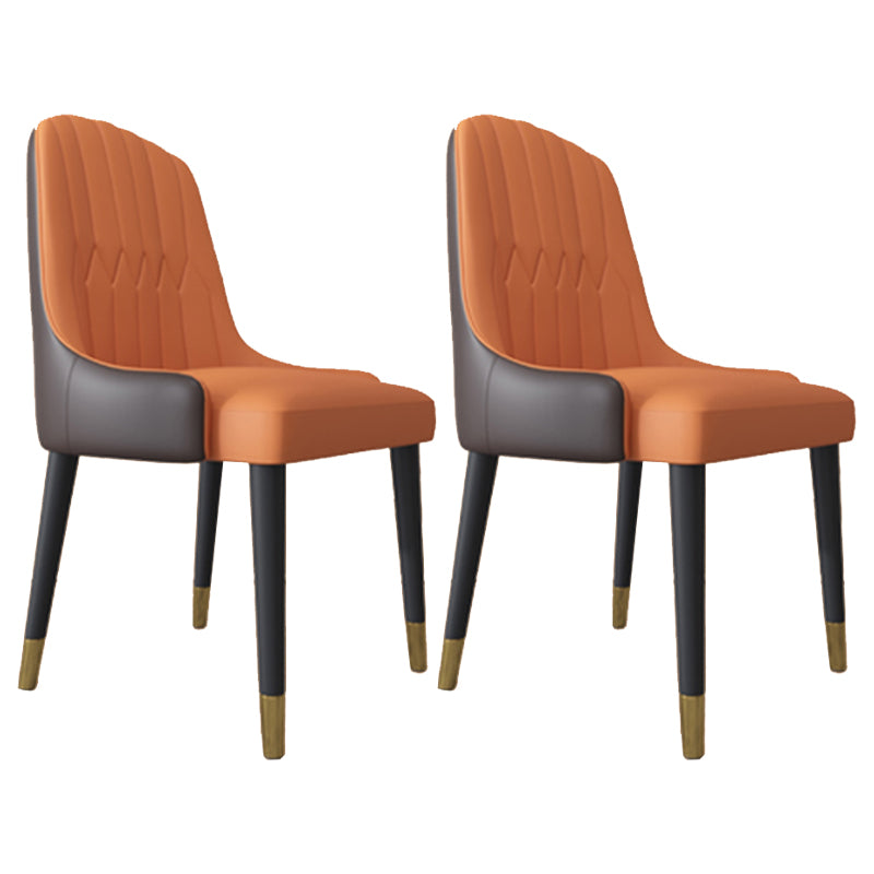 Chaises de salle à manger de style glamour nordique, chaise d'appoint avec accoudoirs en métal pour cuisine (Ensemble de 2)