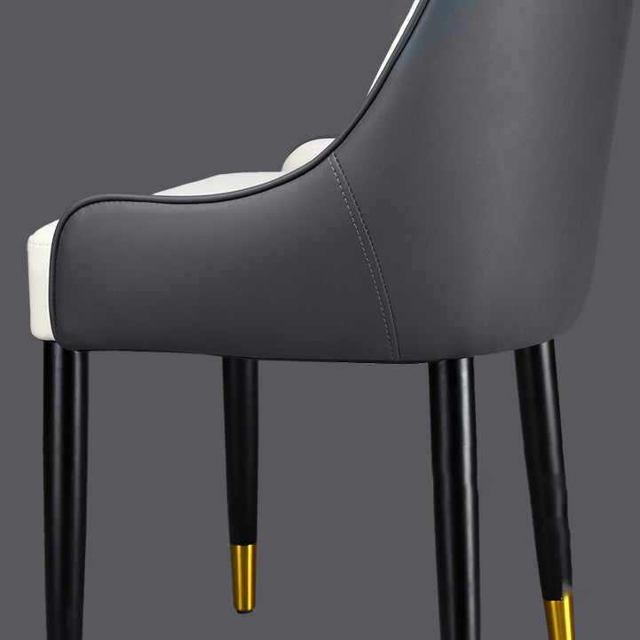 Chaises de salle à manger de style glamour nordique, chaise d'appoint avec accoudoirs en métal pour cuisine (Ensemble de 2)