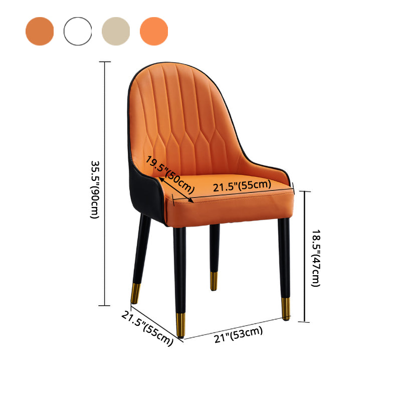 Chaises de salle à manger de style glamour nordique, chaise d'appoint avec accoudoirs en métal pour cuisine (Ensemble de 2)