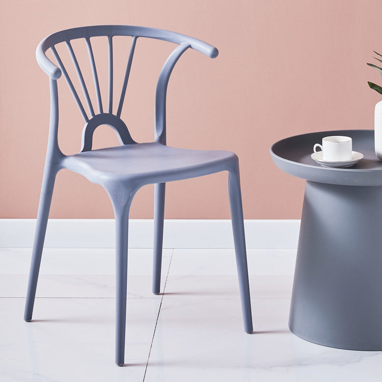 Silla lateral de plástico moderna para interiores y exteriores, silla apilable sin brazos Wishbone