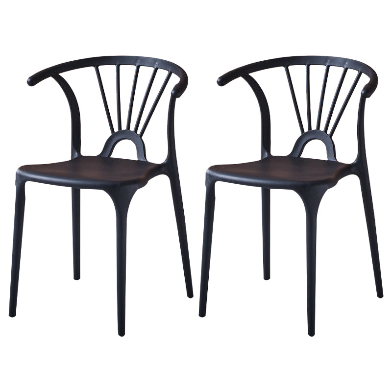 Silla lateral de plástico moderna para interiores y exteriores, silla apilable sin brazos Wishbone